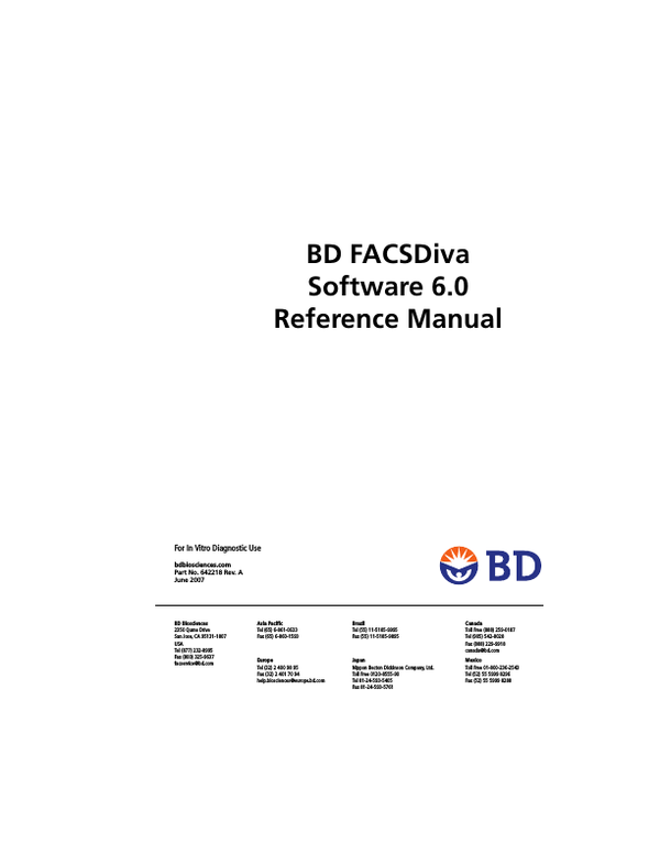 bd facsdiva software reference manual